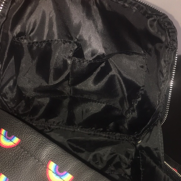 Rainbow LGBTQ PRIDE BACKPACK handbag with keychain purse tote bag unisex black - Picture 12 of 14